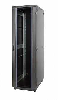 60F-22-66-31BL19" шкаф Eurolan, 22U 600 × 600 мм передняя дверь стеклянная, задняя металлическая