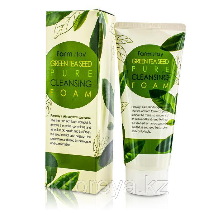 FARM STAY Pure Cleansing Foam Green Tea Seed ( Пенка для умывания с зеленым чаем )