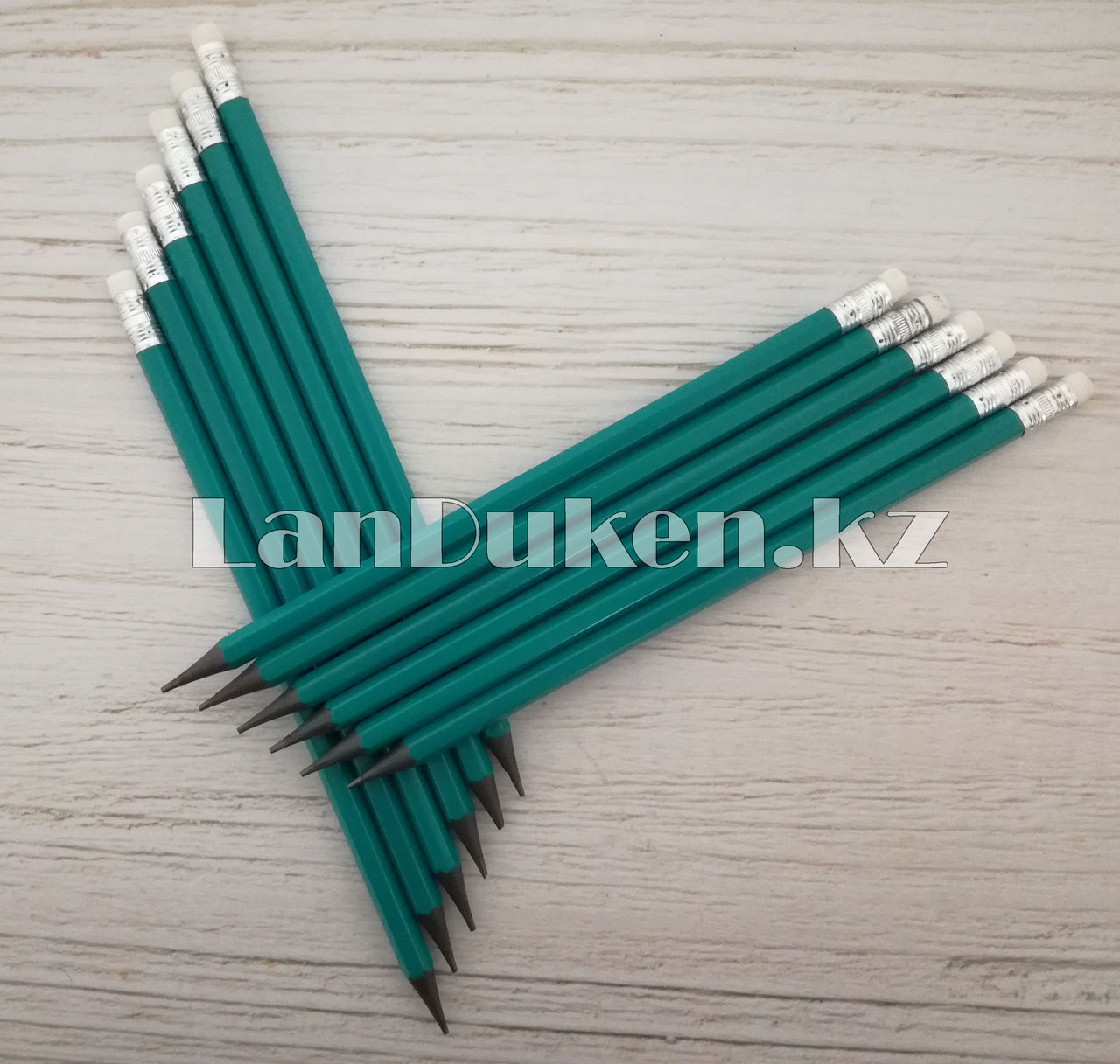 Простые карандаши с ластиком 12 штук в упаковке (HB)