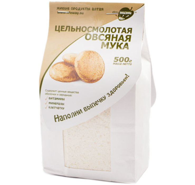 Мука овсяная цельносмолотая 500 г "Образ жизни Алтая"