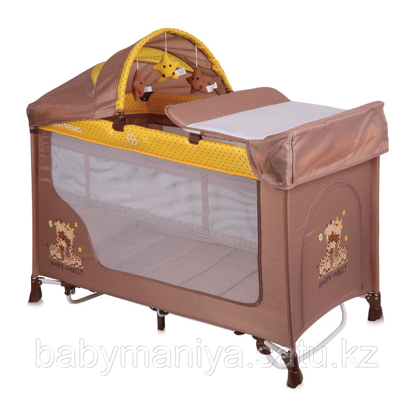 Кровать-манеж Lorelli San Remo 2 Plus Rocker Бежево - Желтый / Beige & Yellow FAMILY 1803