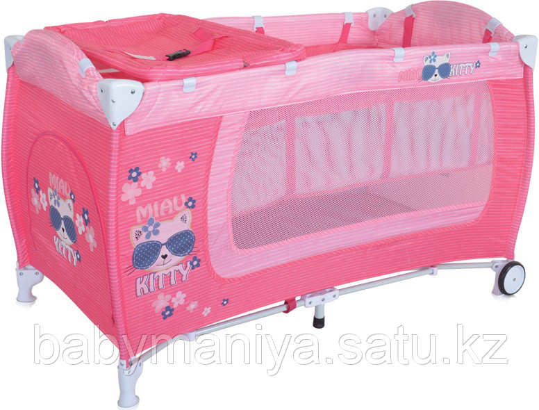 Кровать-манеж Lorelli Danny 2 Розовый / Pink KITTY 1723