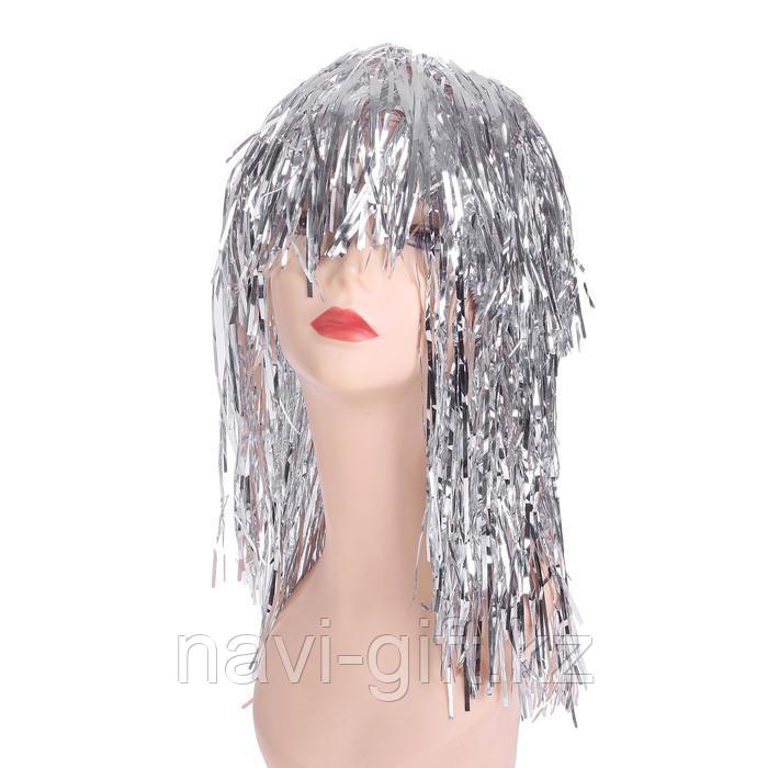 Карнавальный парик "Дождь" 45 см, цвет серебро - фото 1 - id-p55428485