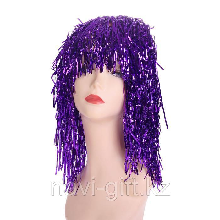 Карнавальный парик "Дождь" 45 см, цвет фуксия