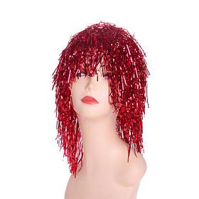 Карнавальный парик "Дождь" 35 см, цвет красный