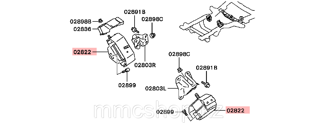 Опора двигателя mitsubishi pajero II montero mr210032 - фото 2 - id-p55455906