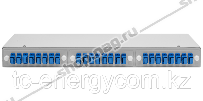 Кросс оптический 19" (ШКОС) укомплектованный на 24 SC портов (комплект с розетками и пигтейлами)