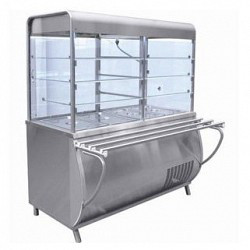 Прилавок-витрина холодильный ПВВ(Н)-70М-С-ОК с охлаждаемой камерой (саладэт закрыт., 1500мм.)