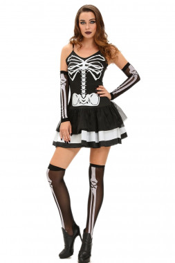 Платье на хеллоуин "скелетон" размер L - фото 4 - id-p55477567