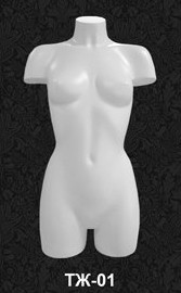 Манекен-торс для одежды женский с плечами 01