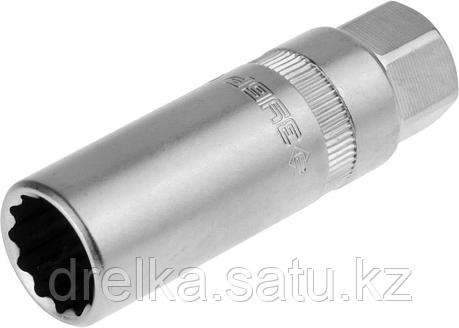 Торцовая головка ЗУБР "МАСТЕР", свечная с резиновой вставкой (3/8"), Cr-V, 12-гранная, фото 2