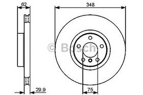 BOSCH Тормозной диск перед E-70-71 (348mm) BMW X5 E70/F15 986479436