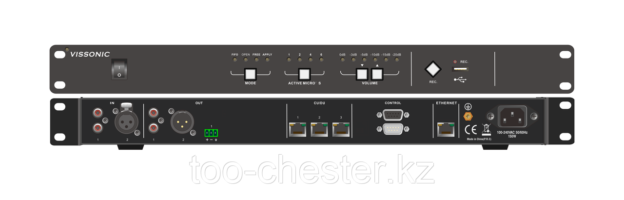 ЦЕНТРАЛЬНЫЙ БЛОК КОНФЕРЕНЦ-СИСТЕМЫ VISSONIC VIS-DCP1000-D, фото 1