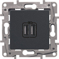 ETIKA АНТРАЦИТ Зар уст 2 USB, фото 1