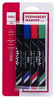 Маркер перманентный 4 цвета, Deli