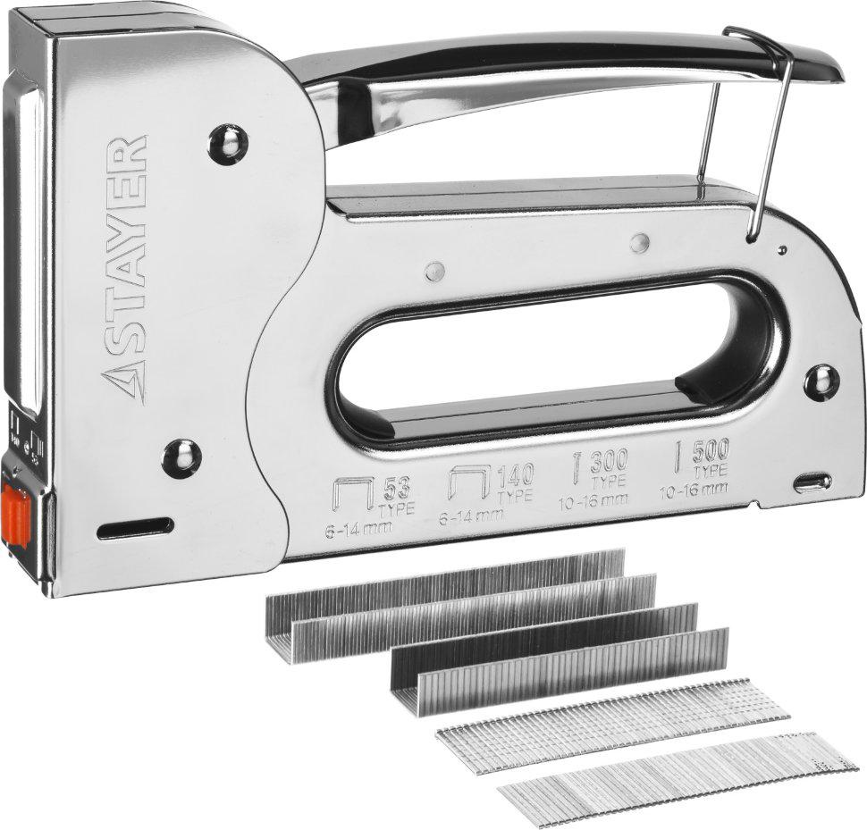 Степлер для скоб 6-в-1: тип 53 (6-14 мм) / 140 (6-14 мм) / 13 (6-14 мм) / 53F (6-14 мм) / 300 (16 мм) / 500 - фото 2 - id-p55645794