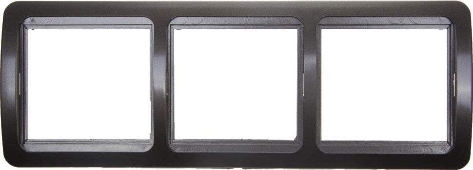 Панель СВЕТОЗАР "ГАММА" накладная, вертикальная, цвет темно-серый металлик, 3 гнезда (SV-54149-DM) - фото 2 - id-p55646228