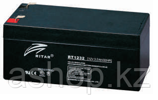 Батарея необслуживаемая (аккумулятор) Ritar RT1232 (12V 3,2 Ah), Емкость аккумулятора: 3,2 Ah, Разъемы: F1