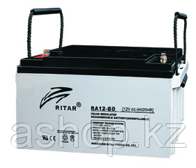 Батарея необслуживаемая (аккумулятор) Ritar RA12-80 (12V 80 Ah), Емкость аккумулятора: 80 Ah, Разъемы: F5/F12