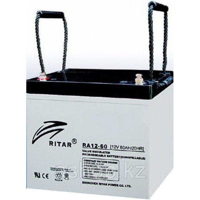 Батарея необслуживаемая (аккумулятор) Ritar RA12-60 (12V 60 Ah), Емкость аккумулятора: 60 Ah, Разъемы: F11/F15