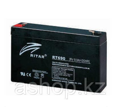 Батарея необслуживаемая (аккумулятор) Ritar RT690 (6V 9 Ah), Емкость аккумулятора: 9 Ah, Разъемы: F1/F2