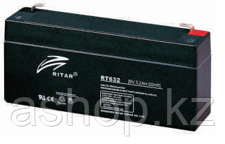 Батарея необслуживаемая (аккумулятор) Ritar RT632 (6V 3,2 Ah), Емкость аккумулятора: 3,2 Ah, Разъемы: F1
