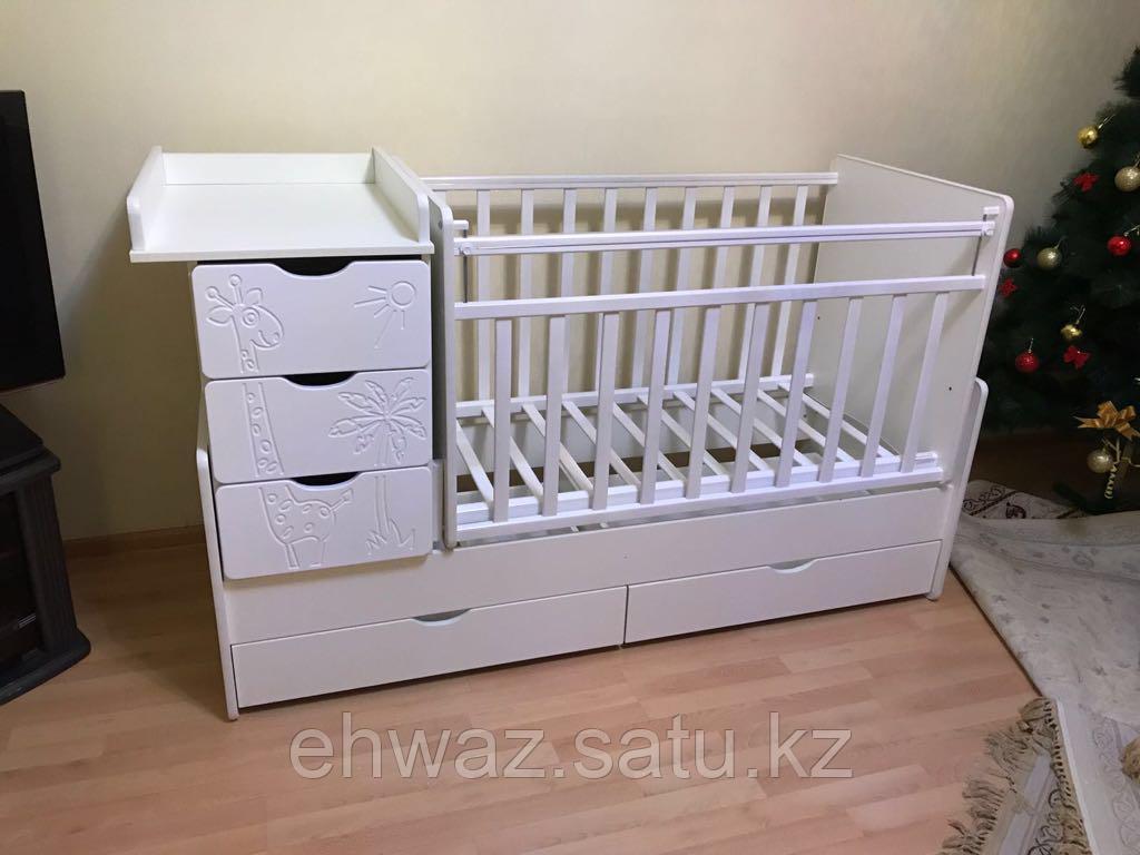 Детская кроватка трансформер 4 ящика