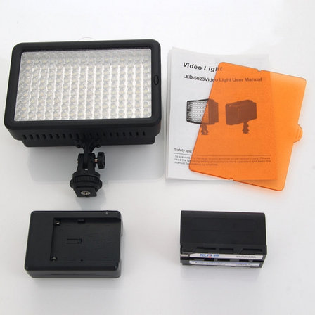 Накамерный прожектор LED-5023 + аккумулятор + зарядка, фото 2