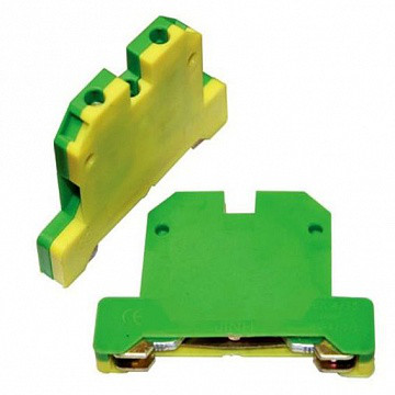 Клемма заземления на DIN-рейку EK-2.5 (КЗД-10ЖЗ) 10 мм² (желто-зеленая)