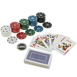 Набор для покера Professional Poker Chips: 100 фишек с номиналом, фишка дилера, металлическая коробка, фото 4