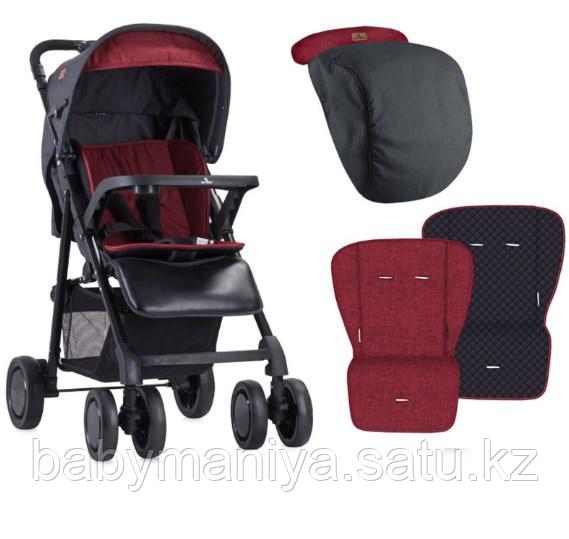 Коляска прогулочная Lorelli Aero + накидка на ножки Черный-красный/ Black&Red 1800
