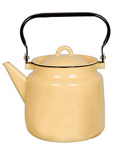 Чайник эмалированный  3,5 л, Стальэмаль 2с26, без рисунка кремовый, фото 1