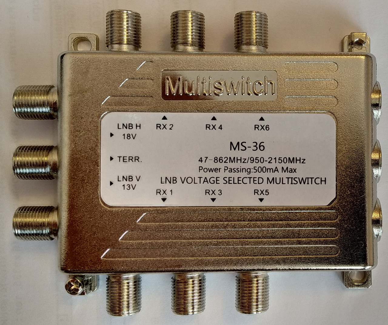 Мультисвитч  MS-36  2 входа-SAT, 1 вход-ANT,  6 выхода