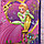 Детская папка на молнии А4 пластиковая с тканевой окантовкой "Принцесса на стуле" (фиолетовый), фото 8