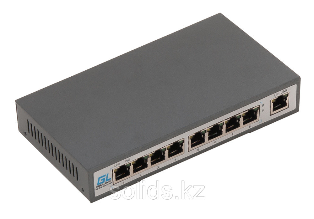 Коммутатор 8 PoE (802.3af) портов 100Мб/с, 1 Uplink порт 100Мб/с, 120Вт