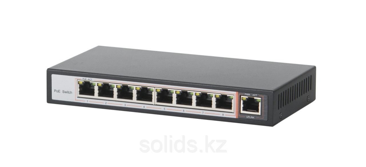Коммутатор 8 PoE (802.3af) портов 100Мб/с, 1 Uplink порт 100Мб/с, 96Вт