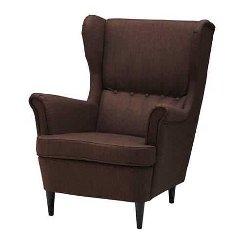 Кресло с подголовником СТРАНДМОН коричневый ИКЕА, IKEA