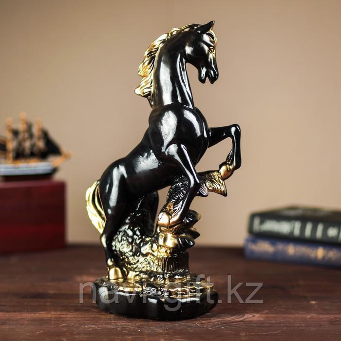 Сувенир "Конь на дыбах" средний чёрный 38 см