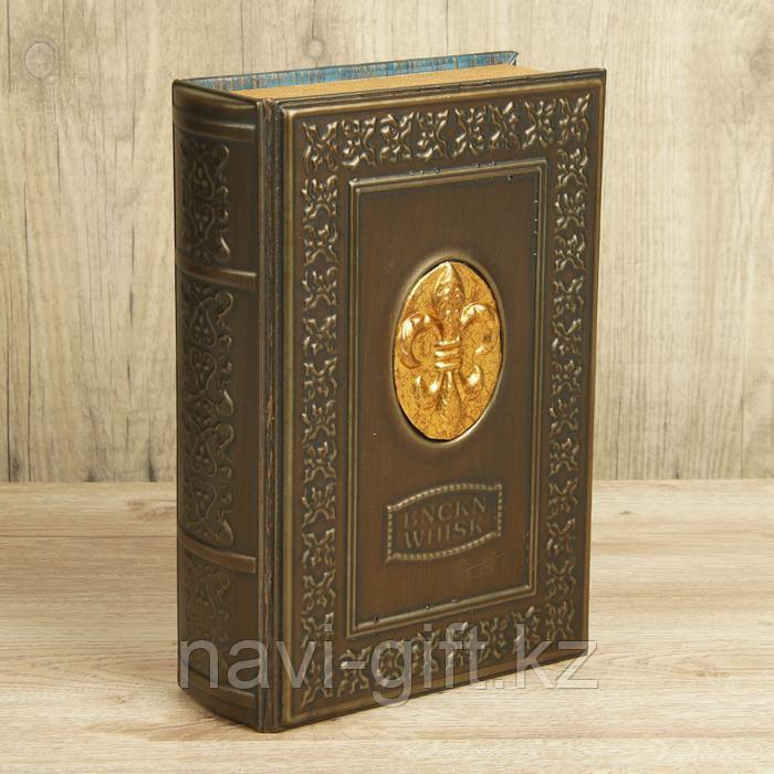 Шкатулка-книга дерево "Королевский знак, тиснение" кожзам 28х19,5х9,5 см