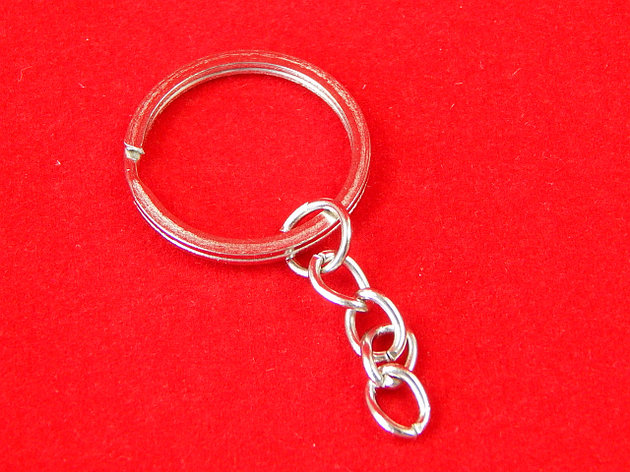 Основа брелка для ключей, плоское кольцо с цепочкой, фото 2