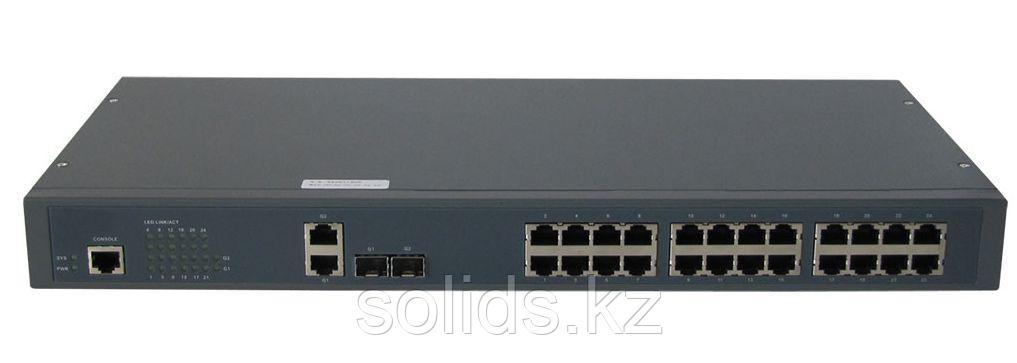 Коммутатор GIGALINK, L2, 24 PoE (802.3af/at) портов 100Мб/с, 2 ComboSFP 1000Мб/с, 1 Console, 400Вт