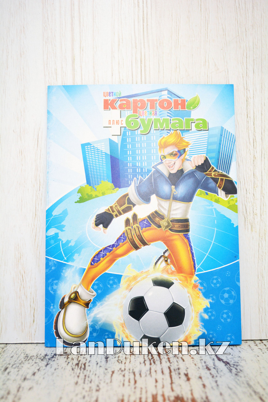 Набор двухстороннего цветного картона и цветной бумаги Yalong JYCZ-20-94 Герой Овэрвотч с футбольным мячом