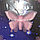 Фосфорные бабочки розовые 3D наклейки на потолок в детскую, фото 3