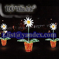 Фигуры светящиеся светодиодные уличные акриловые 3D Цветок "Ромашка", фото 2
