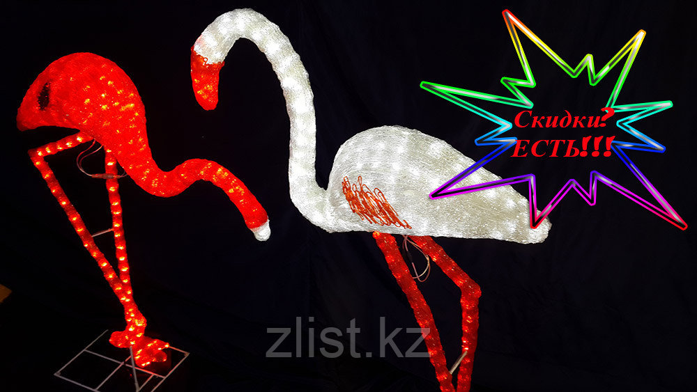 Уличная фигура светящаяся светодиодная акриловая 3D "Фламинго"