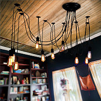 Подсветка помещений лампами Эдисона, оформление лампами Эдисона, оформление кафе, ресторанов, потолков, фото 6