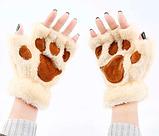 Варежки-перчатки «Кошачьи лапки» (Белый), фото 2