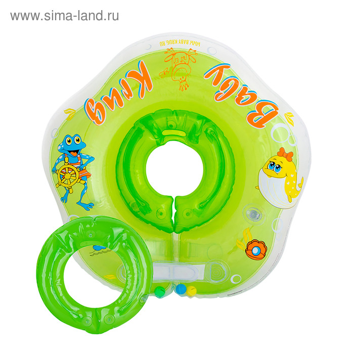 Круг для купания 3D, два сменных кольца, от 3 мес., цвет зелёный