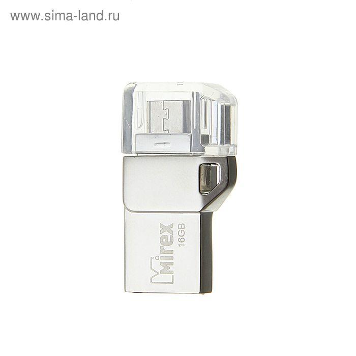 Флешка USB2.0 OTG Mirex BINAR, 16 Гб, с двойным коннектором, чт до 25 Мб/с, зап до 15 Мб/с