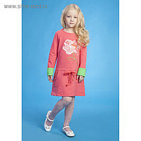 Платье с длинными рукавами для девочки, рост 98-104 см, цвет коралловый